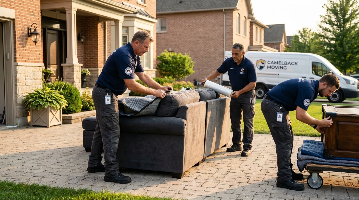 Large estate moving crew wrapping furniture in Collingswood, NJ