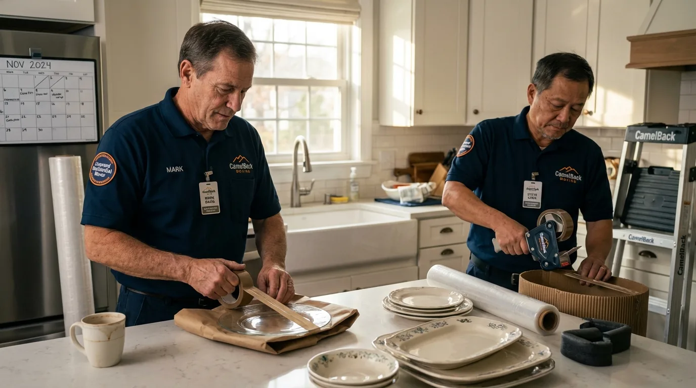 Professional crew packing kitchen dishware in Collingswood, NJ