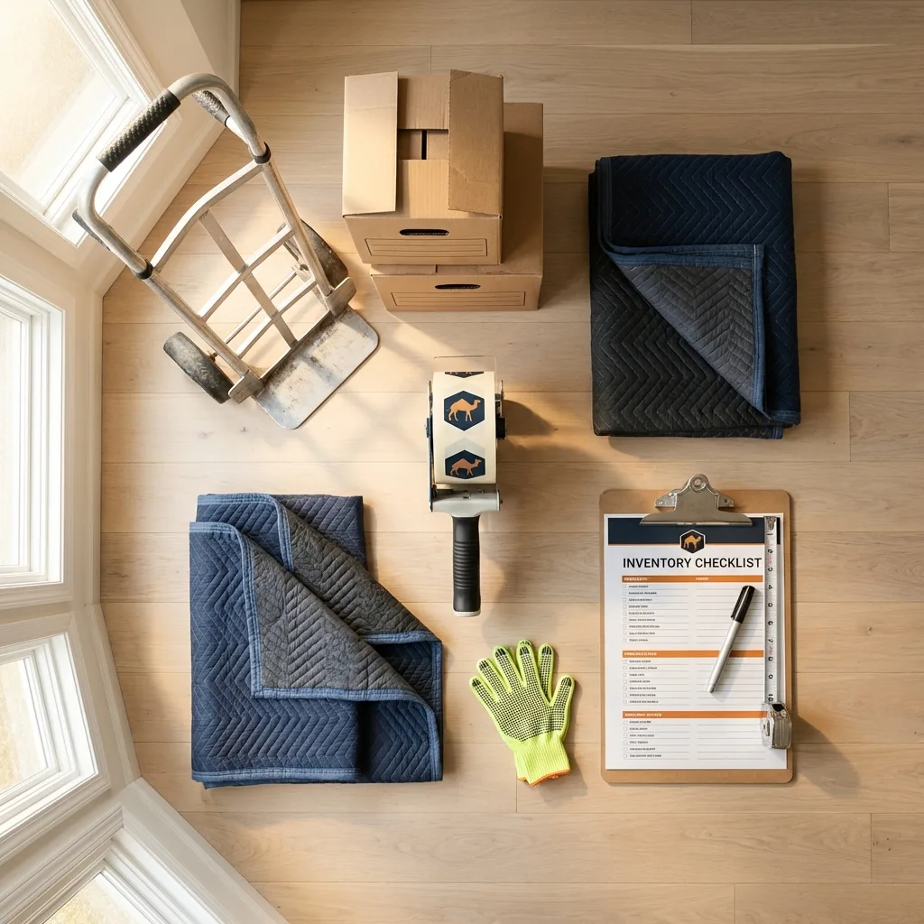 Professional moving supplies and packing materials layout for Collingswood residential relocations